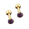 thumbnail image 1 of Ear Studs Anti-allergic Cubic Zirconia Stainless Steel 3 Prong Design Earrings For Daily Life, 1 of 5
