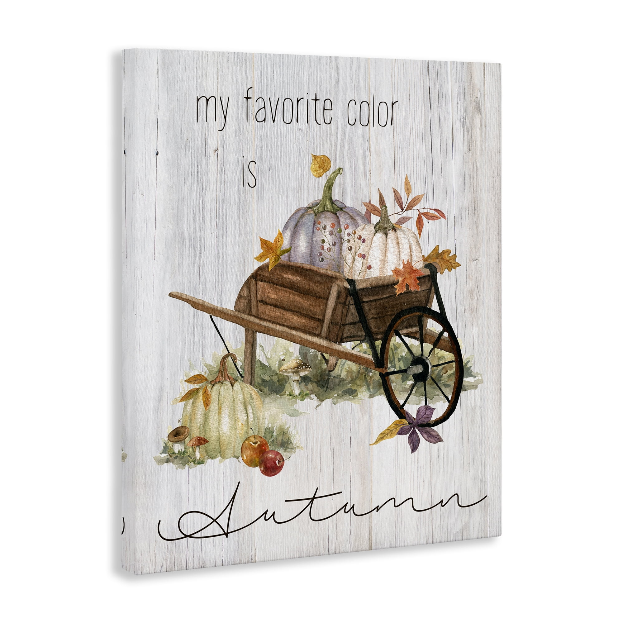 Stupell Industries Autumn Favorites Wagon Holiday Painting Gallery Wrapped Canvas Art Prints Wall Art, 24 x 30