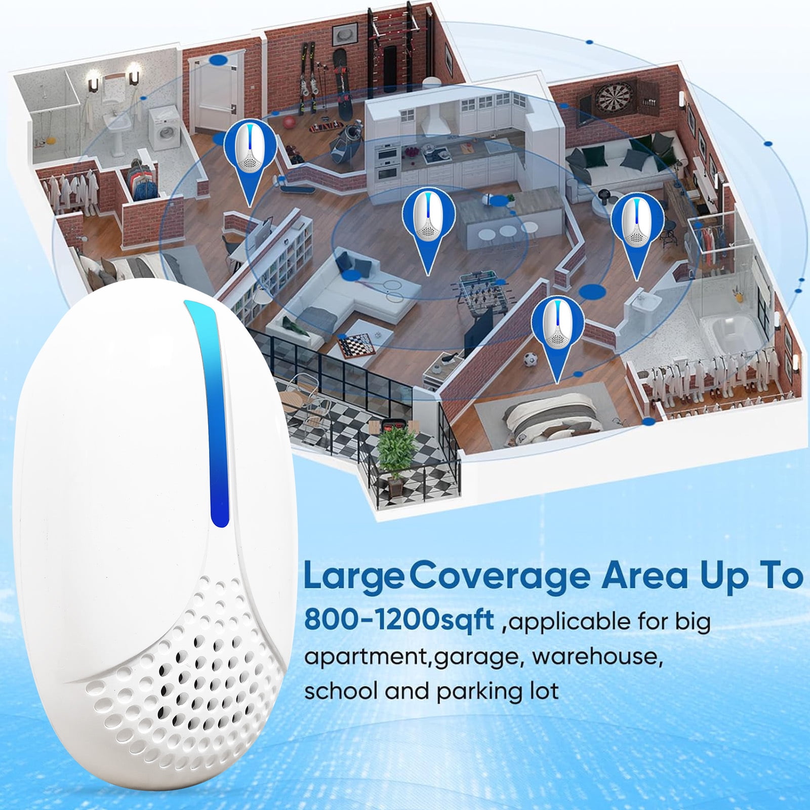 Ultrasonic Pest & Insect Repeler, 2 Packs Mouse Repelent Plug in for Roach, Rodent, Mice, Bugs, Mosquito, Spider, Ant, Electronic Pest Control for Home, Kitchen, Office, Warehouse