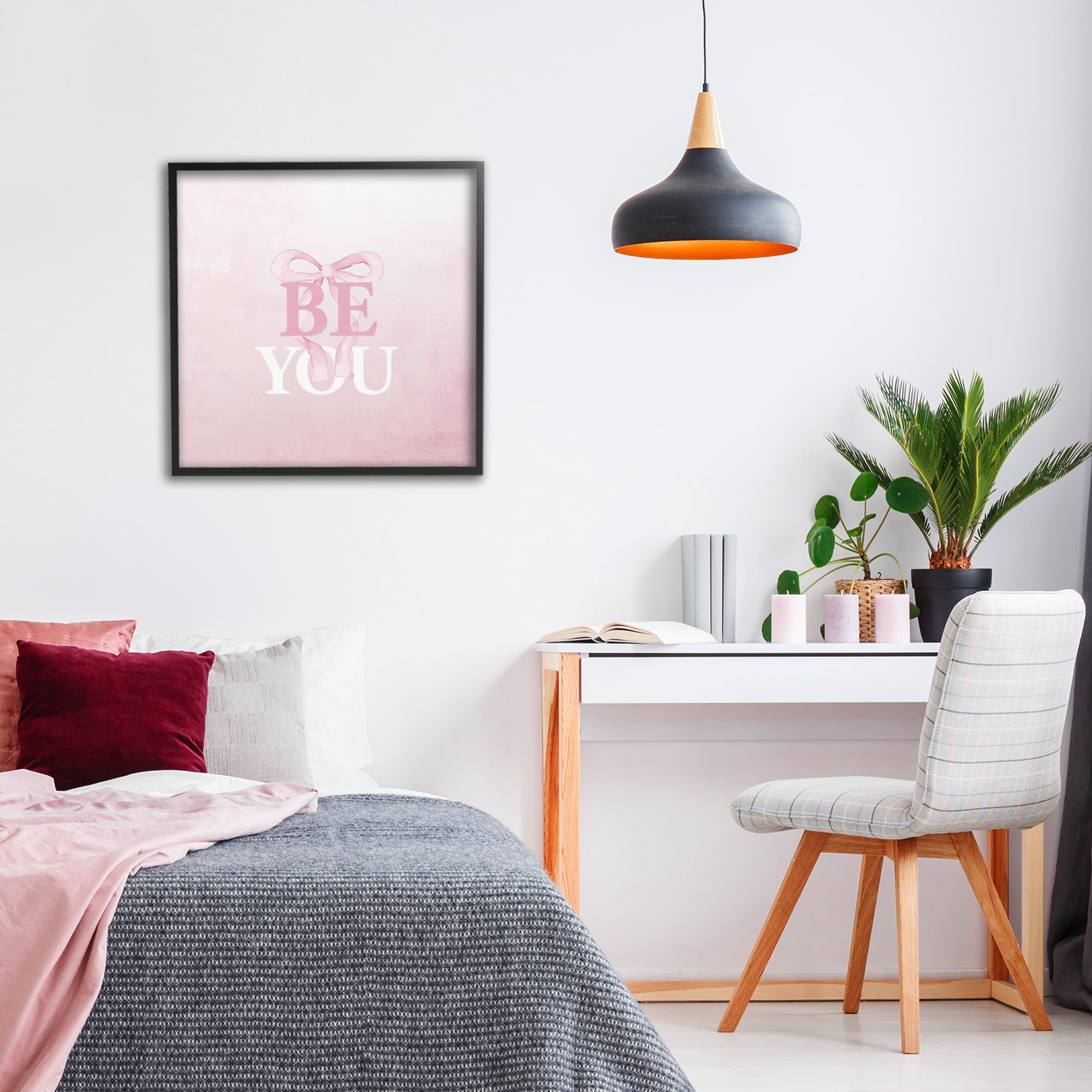Feminine Be You Pastel Black Framed Giclee Art, design by Kim Allen