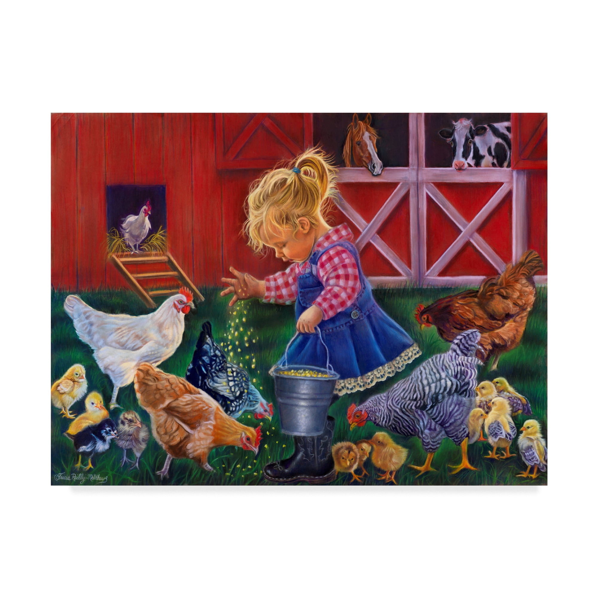 Trademark Fine Art 'Little Farm Girl' Canvas Art by Tricia Reilly
