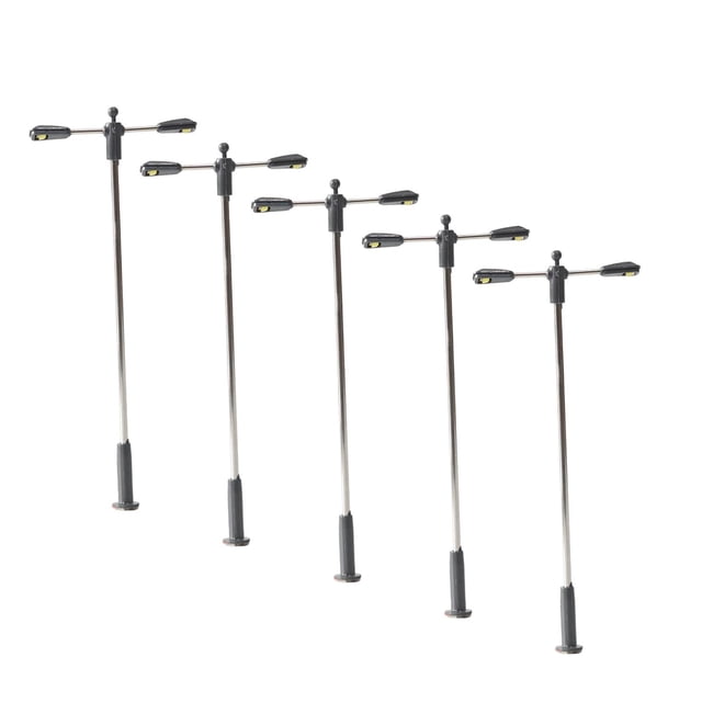 deevoka 5 Pieces Mini Street Posts Light Models Outdoor Pathway Lantern Posts Sand Table 8cmx3.3cm