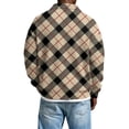 thumbnail image 4 of Casual Long Sleeve Polo Shirt for Men Waffle Knit with Collar Button Front Polo Tee Collared Textured Knit Golf Shirts Plaid Fashion Winter Big and Tall Comfort Classic Clothes,Complexion S, 4 of 4