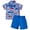 Blue, variant on 2-piece Toddler Boy Summer Clothes Short Sleeve Top Shorts Set Boys Summer Outfits
