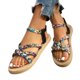 thumbnail image 3 of MKLEKYY Sandalias Playa para Mujer, Estilo Bohemio, Con Plataforma de Lona y Diseño de Bloques de Color y Correa Ajustable para Playa., 3 of 5