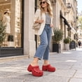 thumbnail image 3 of Women's Floral Embossed Platform Clogs, EVA Closed-Toe Shoes with Pivoting Heel Strap, 3 of 7