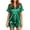 Dark Green, variant on Satin Pajamas for Women Silk Pjs Short Set 2 Piece Button Up Lounge Sets Short Sleeve Sleepwear