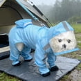 thumbnail image 4 of Conjunto de impermeable y botas de lluvia para perros y gatos pequeños y medianos, protección impermeable para todo el cuerpo al aire libre con capucha y tiras reflectantes, múltiples tallas., 4 of 6