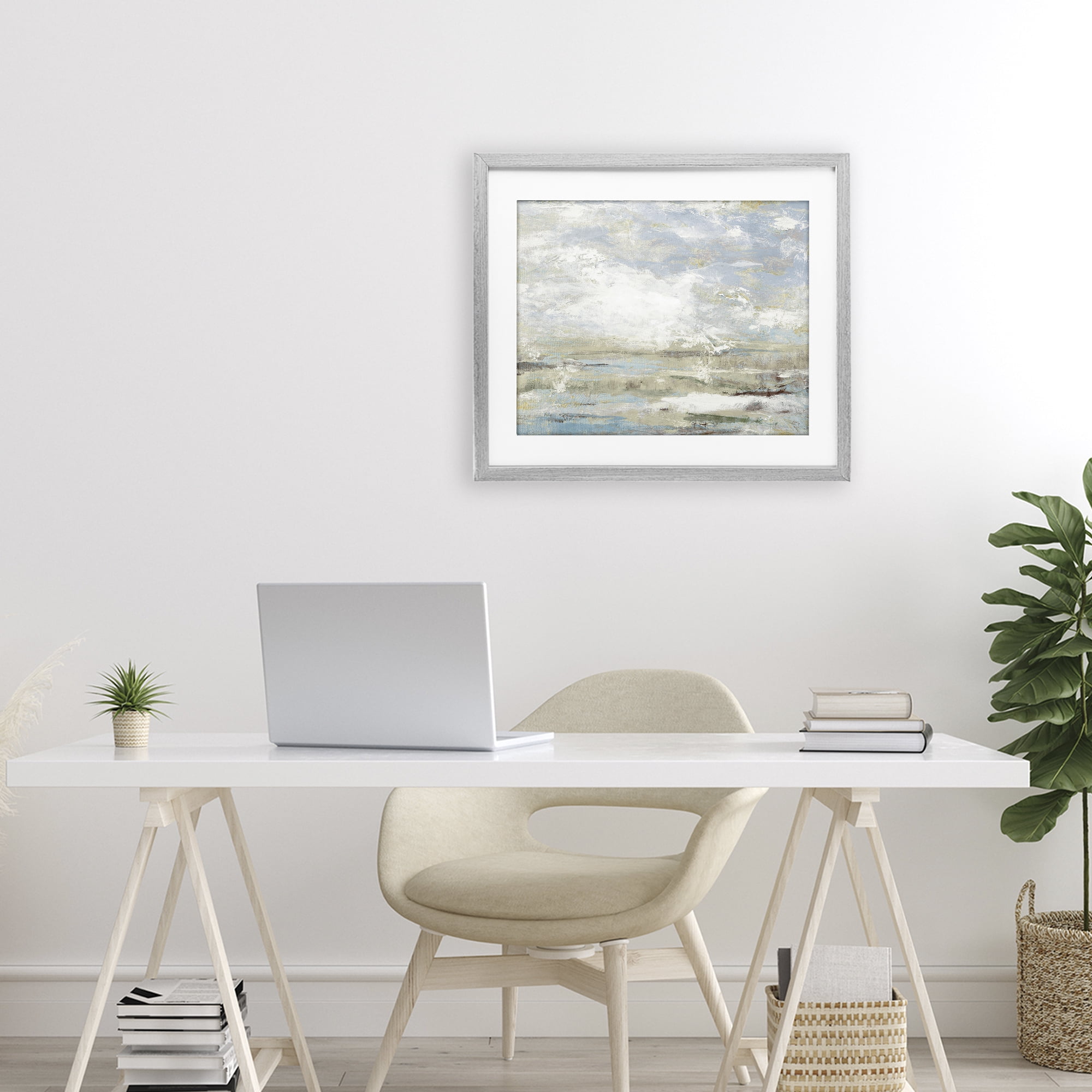 Stupell Industries Morning Mood Impression Gray Framed Print Under Glass, design by Lanie Loreth