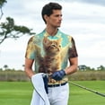 thumbnail image 4 of Daiia Sunshine Cloud Cute Cat Pattern Men’s Polo Shirts,Solid Deck Shirt,Classic Fit, Breathable Cotton Polo for Casual and Sport Wear-3X-Large, 4 of 7