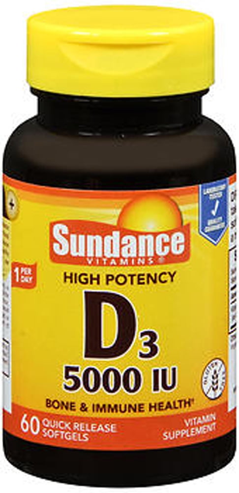 Sundance Vitamin D3 Tablets, 5000 IU, 60 Count