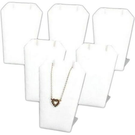 - 6 Necklace Pendant Chain Displays White Leather Stand