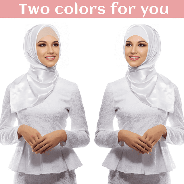 2 Piezas Mujer Hijab Undercap, Islámico Musulmán Under Hijab Cap Interior Debajo Bufanda Sombrero Hijab Cap con Cierre de Lazo Color Sólido Underscarf Hijab Cap Turbante Head Wraps para Mujeres Chemo
