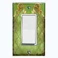 thumbnail image 1 of Metal Light Switch Plate Cover Elegant Green Honeycomb Frame Damask DAM067, 1 of 13