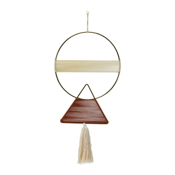 Creative Co-Op Geometric Metal and Cotton Wall Hanging with Tassel