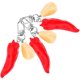 thumbnail image 2 of Bag Pendant Red PVC Vegetable Keychain Pepper Garlic Slice 3Pcs Set, 2 of 4