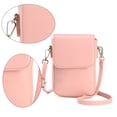 thumbnail image 3 of Bolso bandolera pequeño para mujer, bolso de hombro ligero, cartera, bolso sencillo de color sólido, rosa, 3 of 5