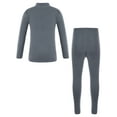 thumbnail image 4 of ZDHoor Kids Thermal Underwear Soft Long John Set Long Sleeve Base Layer Thermal Top with Leggings Dark Gray 3-4, 4 of 6