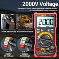 thumbnail image 3 of ANENG (With Video) ANENG V9 High-Performance Digital Multimeter - 6000 Counts, 2000V Voltage Tester, Capacitance Meter, AC/DC Current Meter, NCV, Heavy-Duty for Electricians - Red, Battery Not, 3 of 6