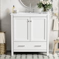 thumbnail image 3 of Bellemave 30" Bathroom Vanity with Single Sink, Wood Combo Cabinet Undermount Sink, Bathroom Storage Cabinet with 2 Doors and a Drawer, Soft Closing, Multifunctional Storage (White), 3 of 10