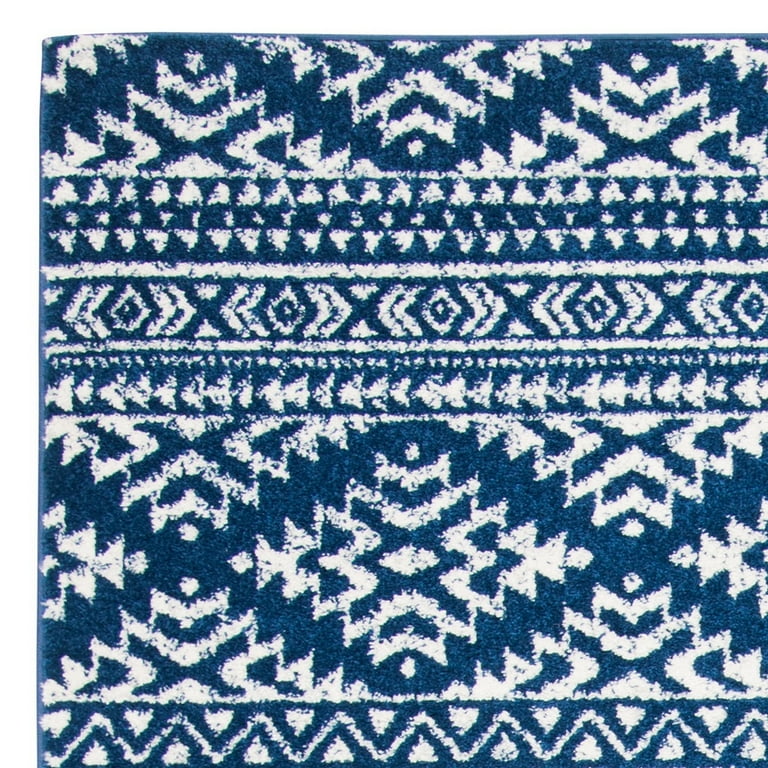 SAFAVIEH Tulum Lakisha Southwestern Area Rug, Navy/Ivory, 8' x 10