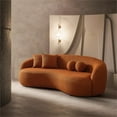 thumbnail image 3 of Bloom Japandi Style Luxury Modern Boucle Fabric Curvy Couch in Orange, 3 of 3