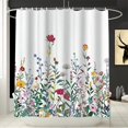 thumbnail image 2 of Floral Shower Curtains for Bathroom Flower Shower Curtain Watercolor Plant Shower Curtain 72x72in(with 12 Hooks), 2 of 7