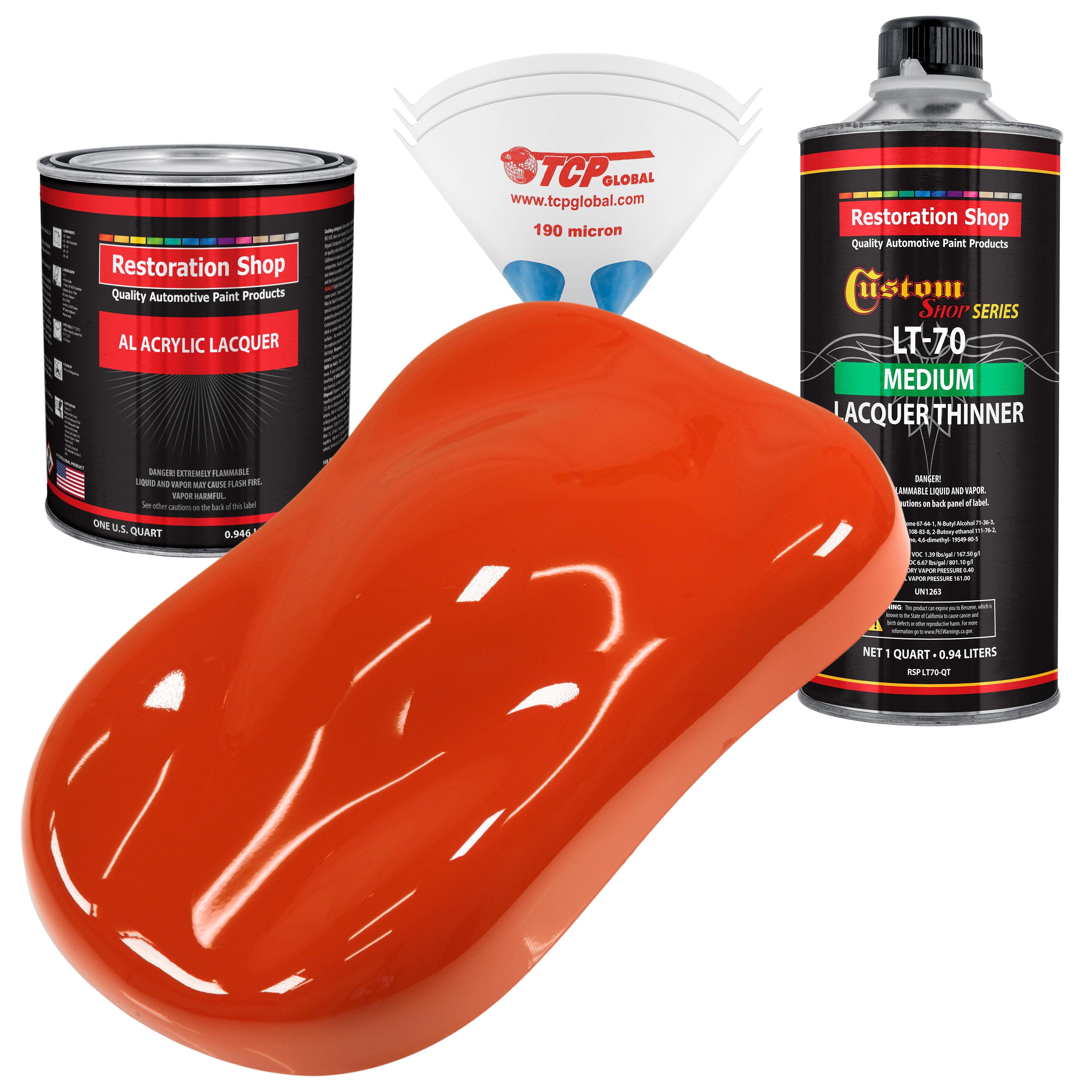 Restoration Shop Tractor Red Acrylic Lacquer Auto Paint Complete Quart Paint Kit with Medium