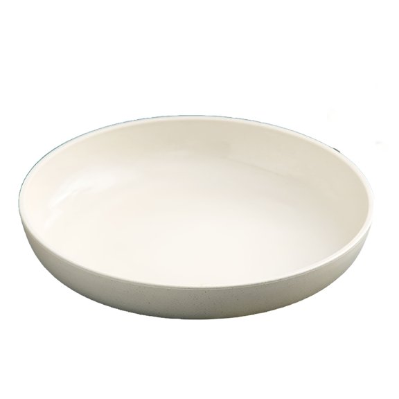 ACDANC Unbreakable Round Plate Nordic Style Wheat Straw Fruit Festival Dishes Smooth Edge Solid Color Plates Tableware Kitchen Beige White 21cm