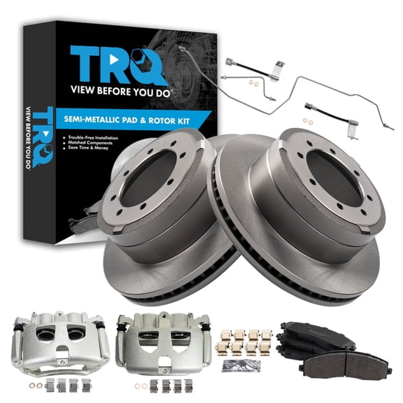 TRQ Brake Pad & Rotor Kit Semi-Metallic Fits 2017-2019 Ford F-350 Super Duty