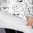 thumbnail image 3 of Oversized Wearable Blanket Hoodie,Cute Halloween Ghosts Pattern Sherpa Blanket Hoodie with Super Pockets,Super Warm Fuzzy Pullover for Women & Men, 3 of 6
