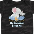 thumbnail image 4 of Inktastic My Grandma Loves Me Cute Elephants Clouds Moon and Stars Boys or Girls Baby Bodysuit, 4 of 5