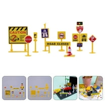 ULTNICE Mini Traffic Signs Set Yellow Traffic Knowledge Education for Children