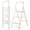 White Finish, variant on Calmwrd Step Ladder Folding 4-Step Woodgrain Finish Aluminum Foldable Step Ladders,Anti-Slip for Home & Kitchen Office 330 lbs
