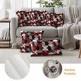 thumbnail image 5 of Outdoor Pillow Covers Pack of 2, Geometric Red Black Gray Stripes Waterproof Throw Pillowcase Cushion Cases, Mid Century Abstract Art Decorative Pillow Cover for Couch Sofa Home Bed Patio, 5 of 9