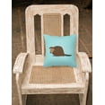 thumbnail image 2 of Eurasian Beaver Blue Check Fabric Decorative Pillow, 2 of 2