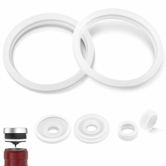 Replacement gaskets for Thermos Stainless King 16oz tumblers: 2 sets of lid seals. Fits Thermos travel mug/silicone replacement parts.