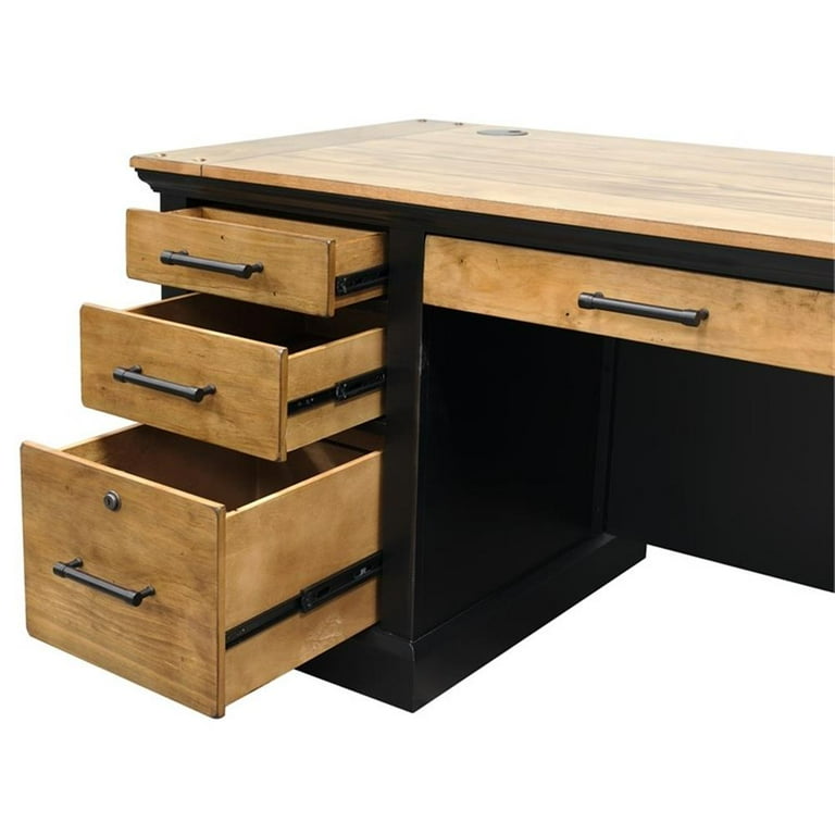 Martin Furniture Toulouse Wood Executive Desk Writing Table Office Desk Black