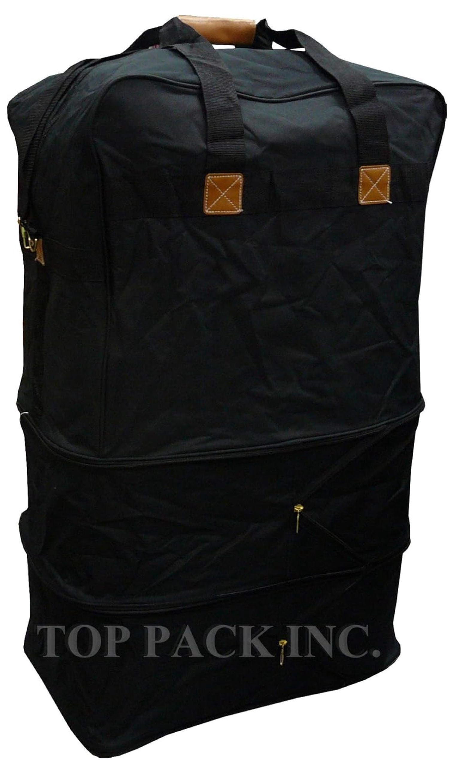 40" XXL Black Heavy Duty Polyester Rolling Wheeled Duffle Bag Suitcase Luggage