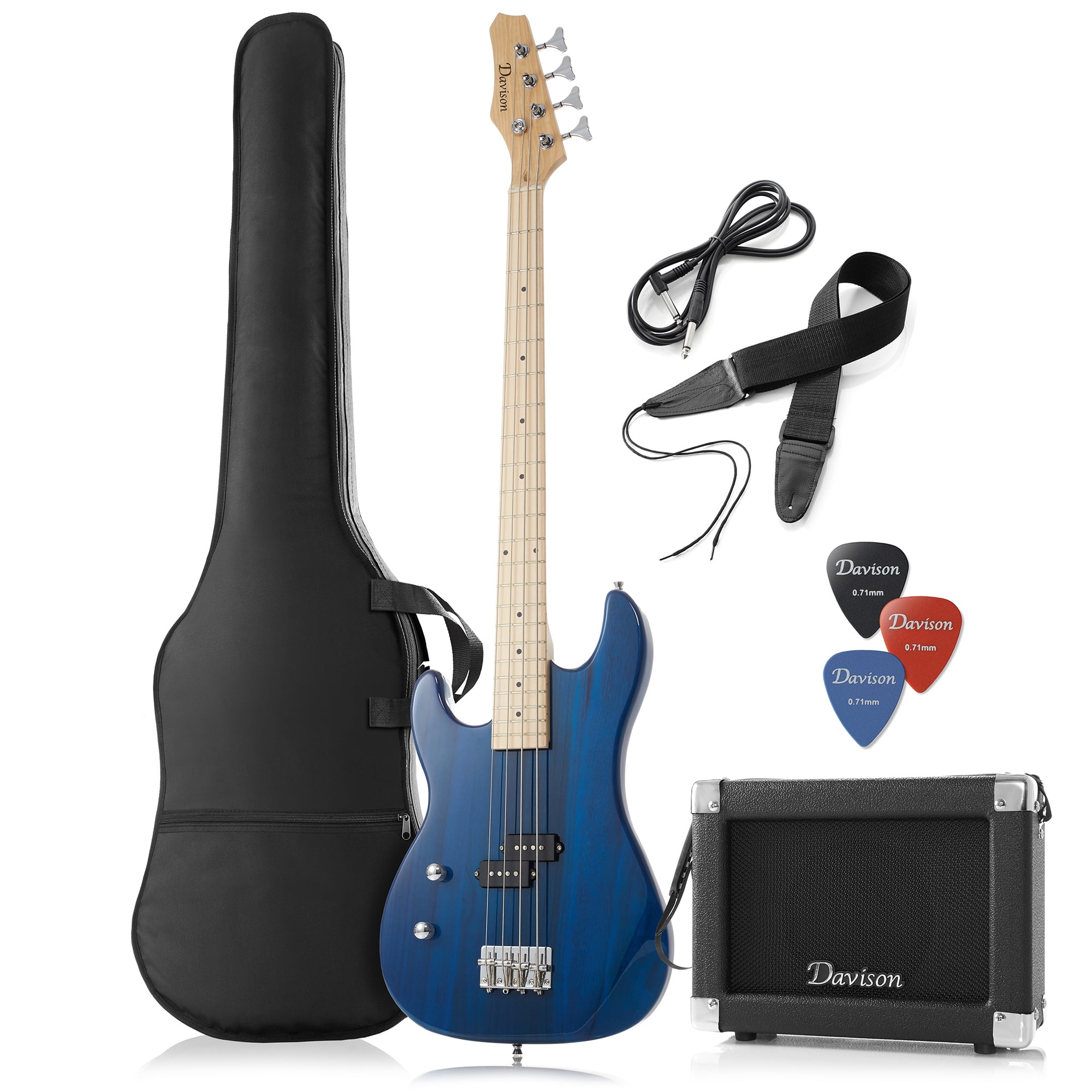Davison LeftHanded 4String Electric Bass Guitar with PStyle Pickups