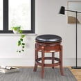 thumbnail image 6 of Benjara Sabi 24" Swivel Counter Stool- Solid Wood- Faux Leather- Brown- Black, 6 of 6