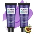 thumbnail image 1 of Purple Shampoo and Conditioner Set for Blonde, Silver, Brown, Bleached, Highlighted Hair, Colored Hair, Enhance Blonde Tones, Repair Damaged Hair, Add, 1 of 4