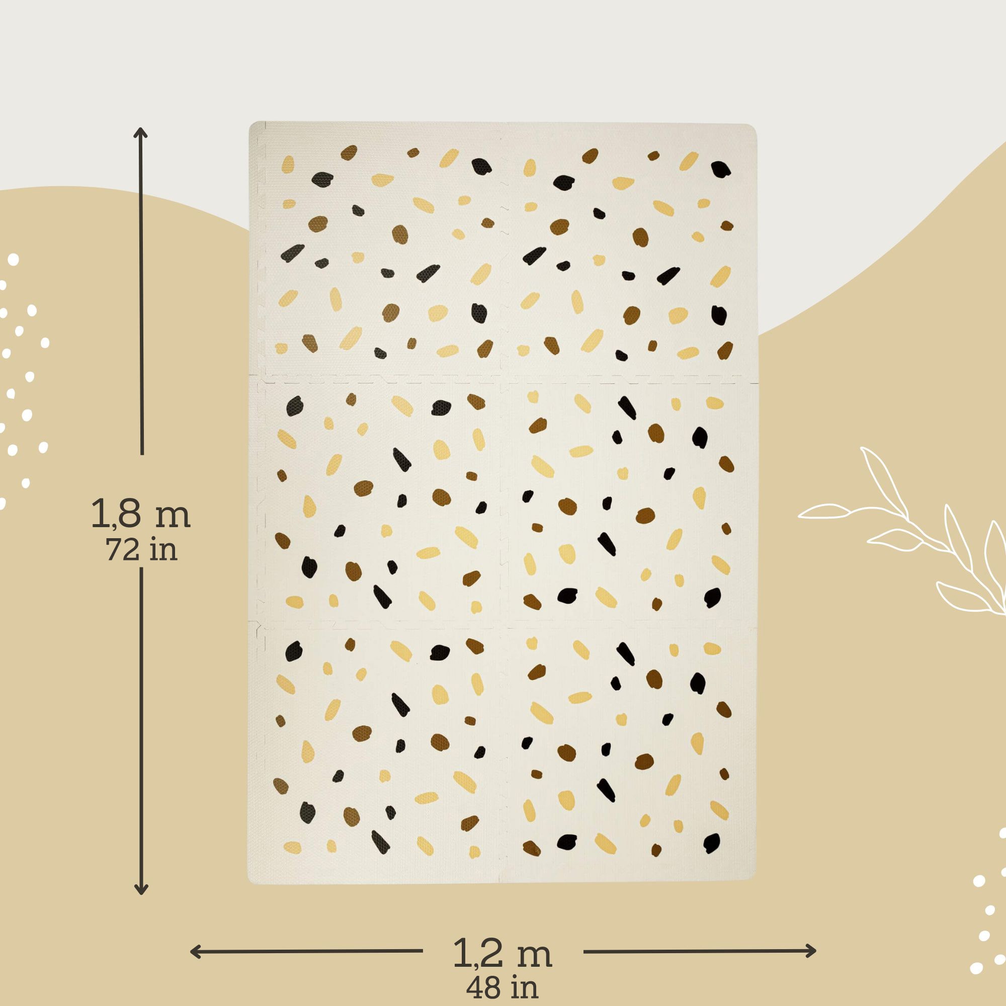 Hakuna Matte: Stylish Baby Play Mat: Confetti & White Design - 72x48', 6 XXL Foam Floor Tiles, Thick Puzzle Mat For Crawling, Tummy Time, Playpen