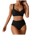 thumbnail image 3 of Linfrsh Push Up Bikini Sets for Women,Sexy Thong Swimsuits High Waisted Swim Suit Black,XL, 3 of 7