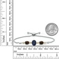 thumbnail image 5 of 925 Silver & 10K Yellow Gold Blue Sapphire Brown Smoky Quartz & Lab Grown Diamond Bracelet for Women | 5.46 Cttw | Gemstone September Birthstone | Oval 10X8MM and 8X6MM | Fully Adjustable 9 inch, 5 of 5