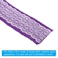 thumbnail image 4 of Unique Bargains 2.4' Wide 2.2 Yards Burlap Ribbon White Lace Roll Wrapping Fabric Crafts Roll Dark Purple 2 Pack, 4 of 6