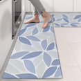thumbnail image 2 of Kitchen Rugs Sets Of 2,Blue Leaf Pattern Anti Fatigue Kitchen Mat Rugs Non Slip Washable,Decorative Kitchen Floor Mats for Kitchen,Sink,Laundry,17"X47", 2 of 5