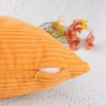 thumbnail image 4 of Funda de cojín de corduroy REGALWOVEN Pack de 2, fundas decorativas suaves para cojines cuadrados para sofá naranja 16" x 16", 4 of 6