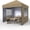 Brown, variant on EastVita 10x10 Pop Up Canopy with 3 Side Walls 1 Roller Bag 3 Adjustable Heights 4 Weight Bags Brown