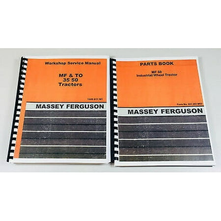 Lot Massey Ferguson 50 Tractor Parts Catalog Service Repair Manual Shop Book